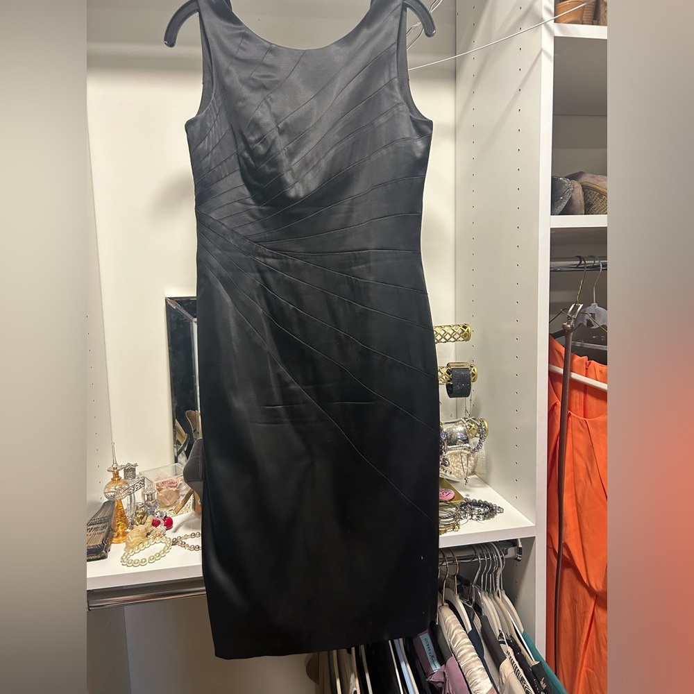 Black satin formal dress